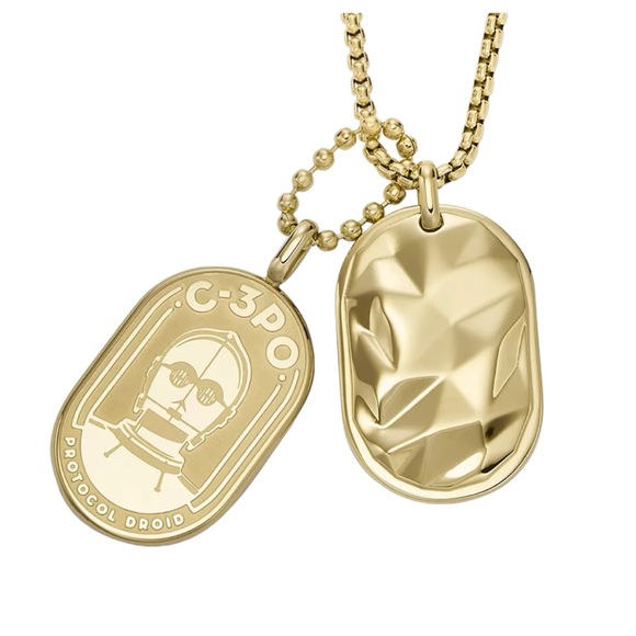 Fossil Other - Star Wars C-3PO Gold-Tone Stainless Steel Dog Tag Necklace